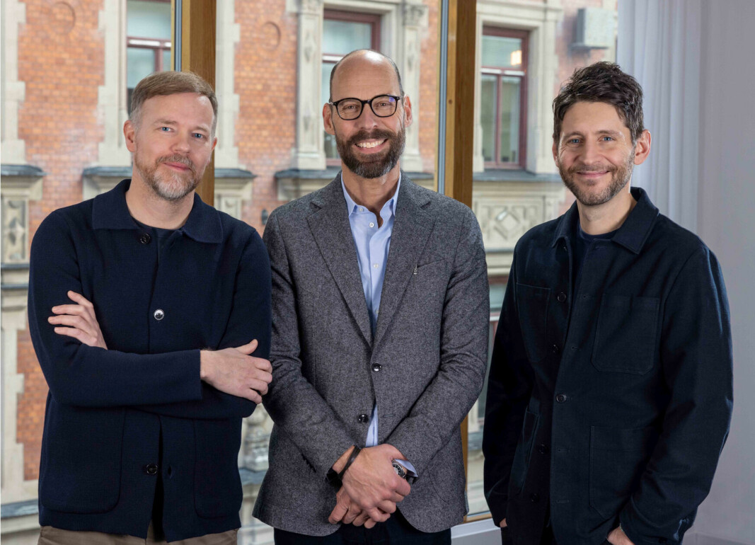 Grundarna av Singular, från vänster Tobias Brandt - strategichef Singular, Peter Asplund - vd Singular och Herman Kipowski - designchef Singular