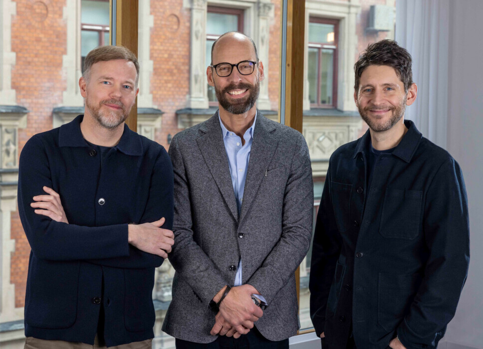 Grundarna av Singular, från vänster Tobias Brandt - strategichef Singular, Peter Asplund - vd Singular och Herman Kipowski - designchef Singular